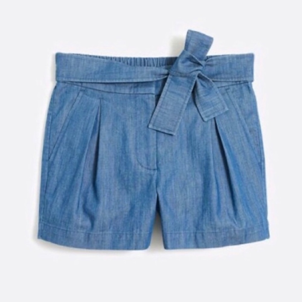 J.Crew Front Tie Chambray Shorts